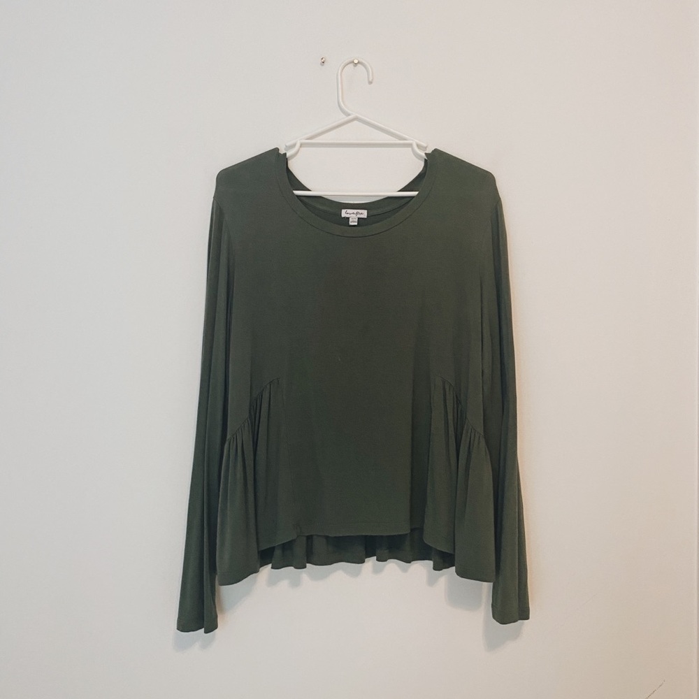 love, Fire Army Green Long Sleeve Top